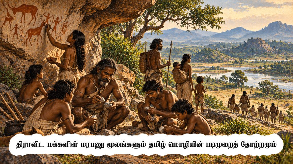 திராவிட மக்களின் மரபணு மூலங்களும் தமிழ் மொழியின் படிமுறைத் தோற்றமும்